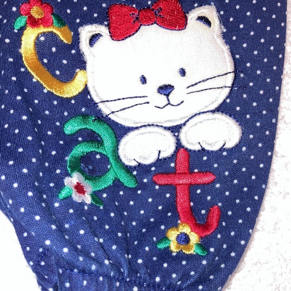 Vintage Heathtex Jumper kitty cat Polka Dot /90s romper 3m - Picture 4 of 8